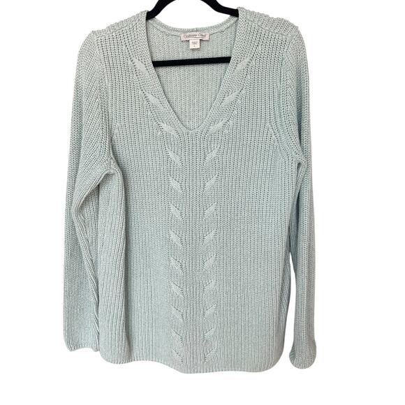 Coldwater Creek Women's Light Green/Blue Knit Sweater Size Large - Picture 2 of 6